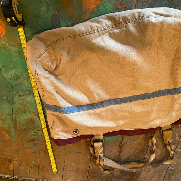 Cotton & leather LUCKY BRAND bag! Cute floral stitching! Unique colors- FUN/ EUC - Picture 13 of 16